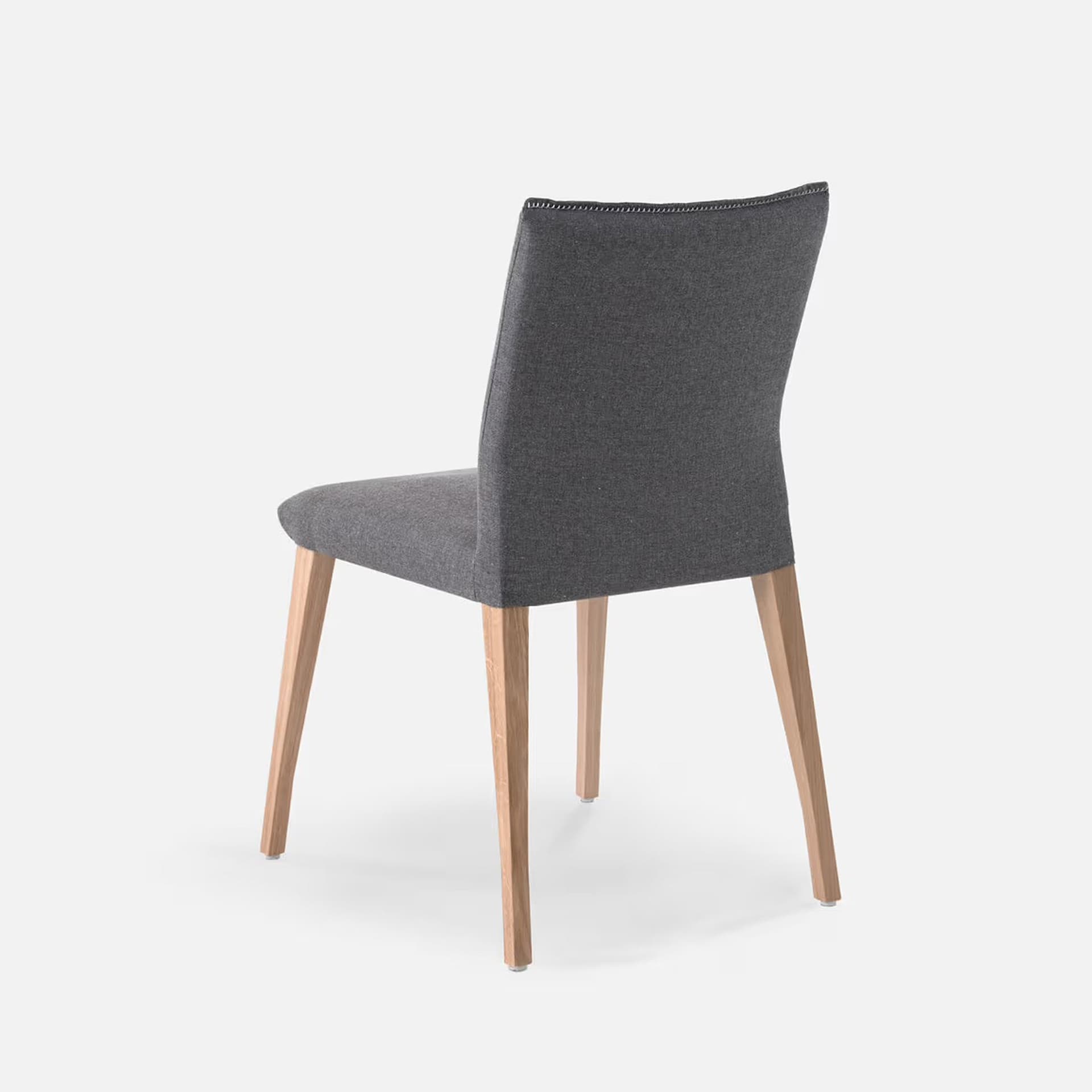 Chaise Monica Sans Accoudoirs par Zelder en hêtre naturel et tissu coloris beige