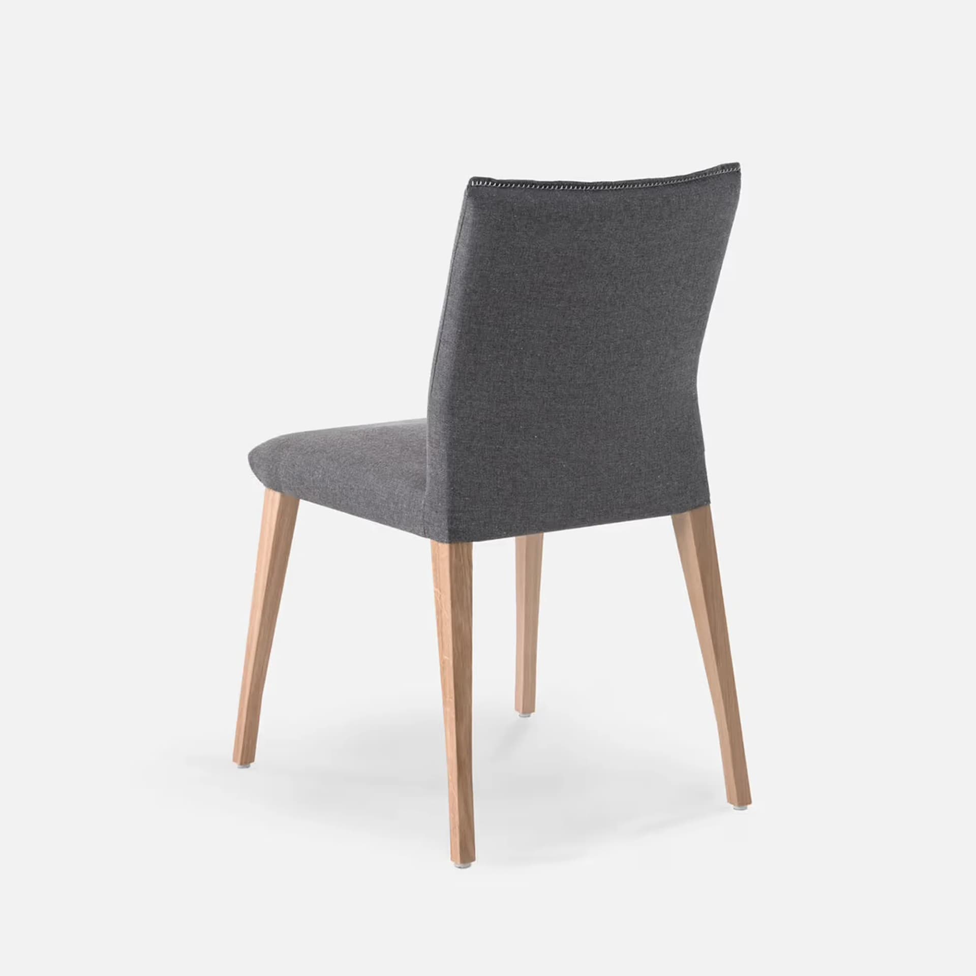 Chaise Monica Sans Accoudoirs par Zelder en hêtre naturel et tissu coloris beige