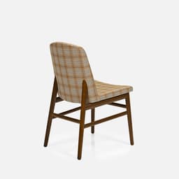 Chaise May Sans Accoudoirs par Zelder en hêtre naturel et tissu coloris terra rosa