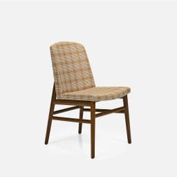 Chaise May Sans Accoudoirs par Zelder en hêtre naturel et tissu coloris taupe