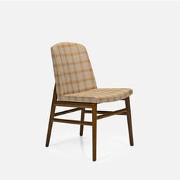Chaise May Sans Accoudoirs par Zelder en hêtre naturel et tissu coloris taupe