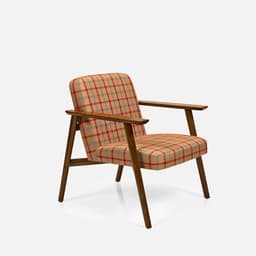 Fauteuil May Accoudoirs par Zelder en hêtre naturel et tissu coloris taupe