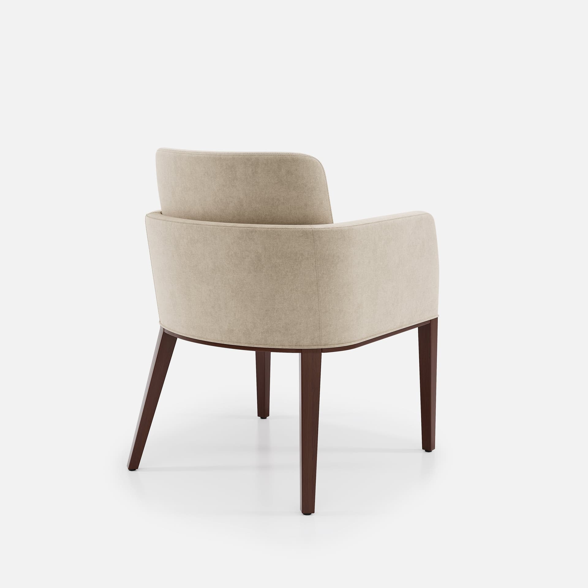 Chaise Accoudoirs Amelia par Zelder en hêtre naturel et tissu coloris cendre