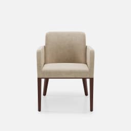 Chaise Accoudoirs Amelia par Zelder en hêtre naturel et tissu coloris taupe
