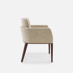 Chaise Accoudoirs Amelia par Zelder en hêtre naturel et tissu coloris terra rosa