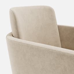 Chaise Accoudoirs Amelia par Zelder en hêtre naturel et tissu coloris gris perle