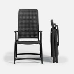 Fauteuil De Jardin Darsena par Zelder en antracite et grigio