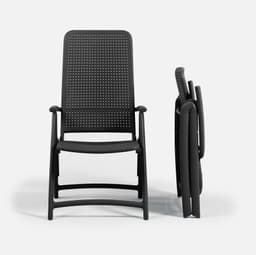 Fauteuil De Jardin Darsena par Zelder en antracite et grigio