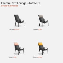 Fauteuil De Jardin Net Lounge par Zelder en tortora et senape
