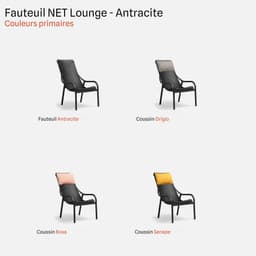 Fauteuil De Jardin Net Lounge par Zelder en tortora et senape