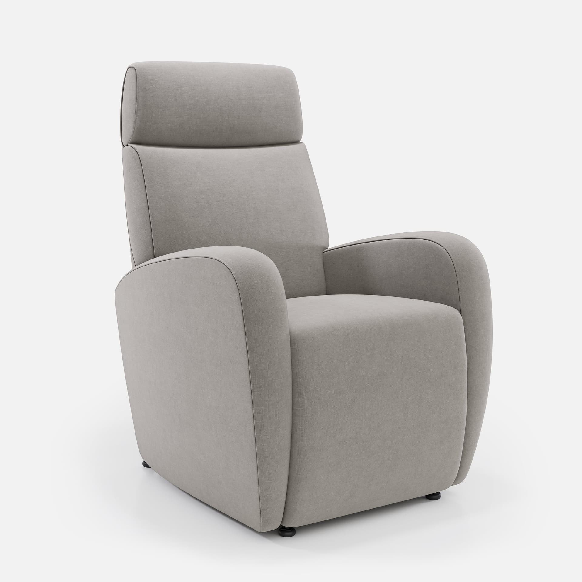Fauteuil Relax Bobby par Zelder en revètement tissu et couleur gris clair