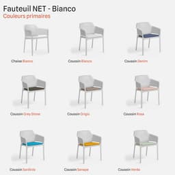 Fauteuil De Jardin Net par Zelder en antracite et sardinia