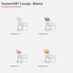 Fauteuil De Jardin Net Lounge par Zelder en tortora et rosa