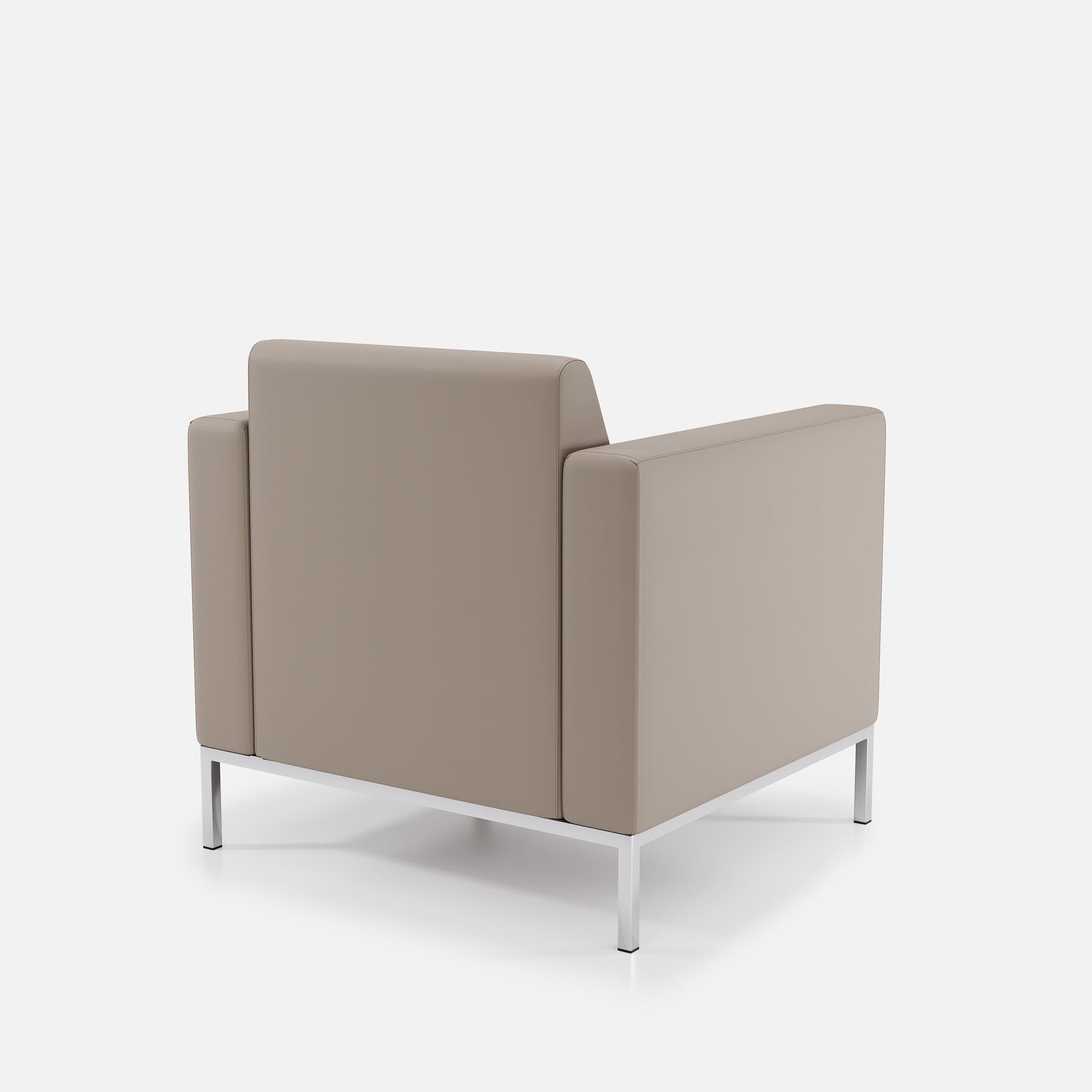 Fauteuil Fixe Caro par Zelder en simili et gris perle