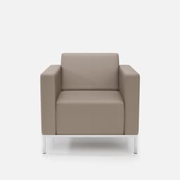 Fauteuil Fixe Caro par Zelder en simili et chocolat