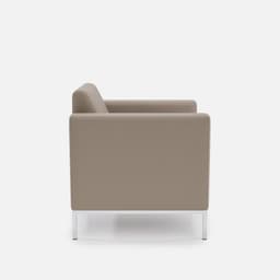 Fauteuil Fixe Caro par Zelder en simili et taupe