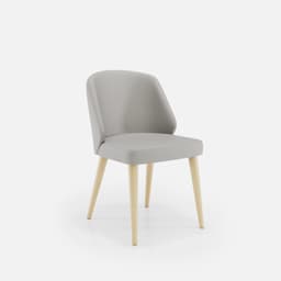 Chaise Chantale Sans Accoudoirs par Zelder en noyer clair et tissu coloris terra rosa