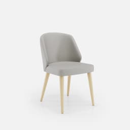 Chaise Chantale Sans Accoudoirs par Zelder en noyer clair et tissu coloris terra rosa