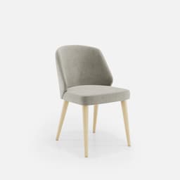 Chaise Chantale Sans Accoudoirs par Zelder en noyer clair et tissu coloris taupe