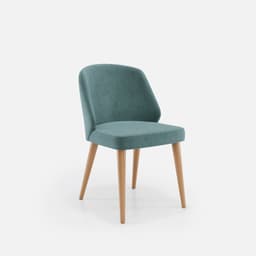 Chaise Chantale Sans Accoudoirs par Zelder en noyer et tissu coloris beige fumé
