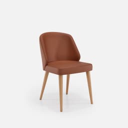 Chaise Chantale Sans Accoudoirs par Zelder en merisier classique et tissu coloris gris perle