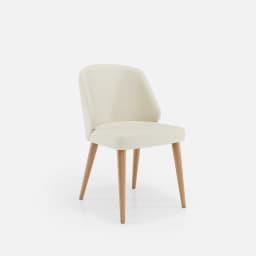 Chaise Chantale Sans Accoudoirs par Zelder en noyer clair et tissu coloris cendre