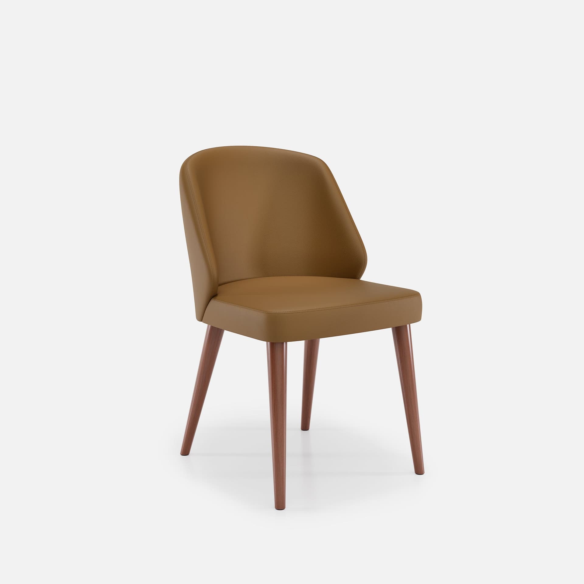 Chaise Chantale Sans Accoudoirs par Zelder en bois hêtre naturel et revètement tissu coloris beige fumé