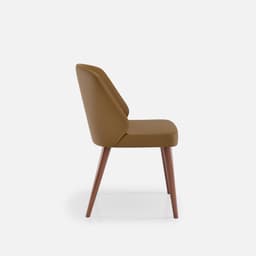 Chaise Chantale Sans Accoudoirs par Zelder en hêtre naturel et tissu coloris taupe