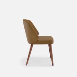 Chaise Chantale Sans Accoudoirs par Zelder en hêtre naturel et tissu coloris taupe