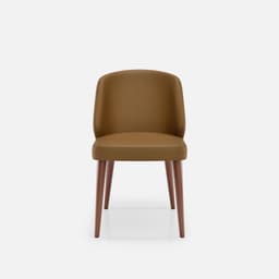 Chaise Chantale Sans Accoudoirs par Zelder en hêtre naturel et tissu coloris terra rosa