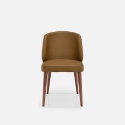 Chaise Chantale Sans Accoudoirs par Zelder en hêtre naturel et tissu coloris terra rosa