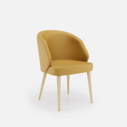 Chaise Bergere Chantale par Zelder en merisier classique et tissu coloris bleu canard