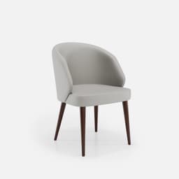 Chaise Bergere Chantale par Zelder en noyer clair et tissu coloris taupe