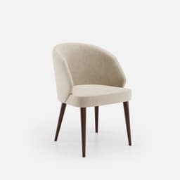 Chaise Bergere Chantale par Zelder en merisier classique et tissu coloris terra rosa