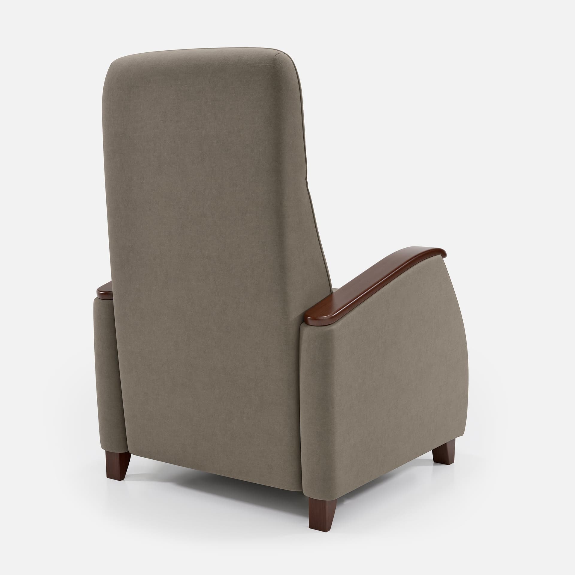 Fauteuil Milo Small Relax Manuel par Zelder en hêtre naturel et tissu coloris crème