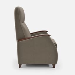 Fauteuil Milo Small Relax Manuel par Zelder en hêtre naturel et tissu coloris taupe