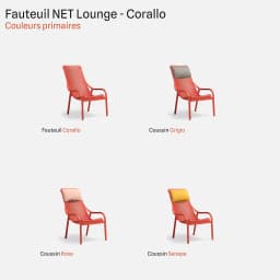Fauteuil De Jardin Net Lounge par Zelder en senape et rosa
