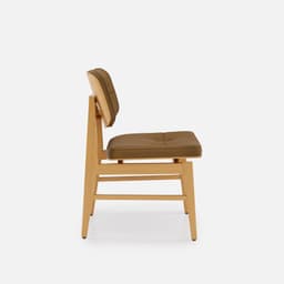 Chaise Denise Sans Accoudoirs par Zelder en hêtre naturel et tissu coloris terra rosa