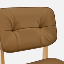 Chaise Denise Sans Accoudoirs par Zelder en hêtre naturel et tissu coloris gris perle