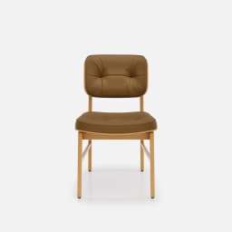 Chaise Denise Sans Accoudoirs par Zelder en hêtre naturel et tissu coloris taupe