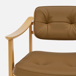 Chaise Bridge Denise par Zelder en hêtre naturel et tissu coloris gris perle