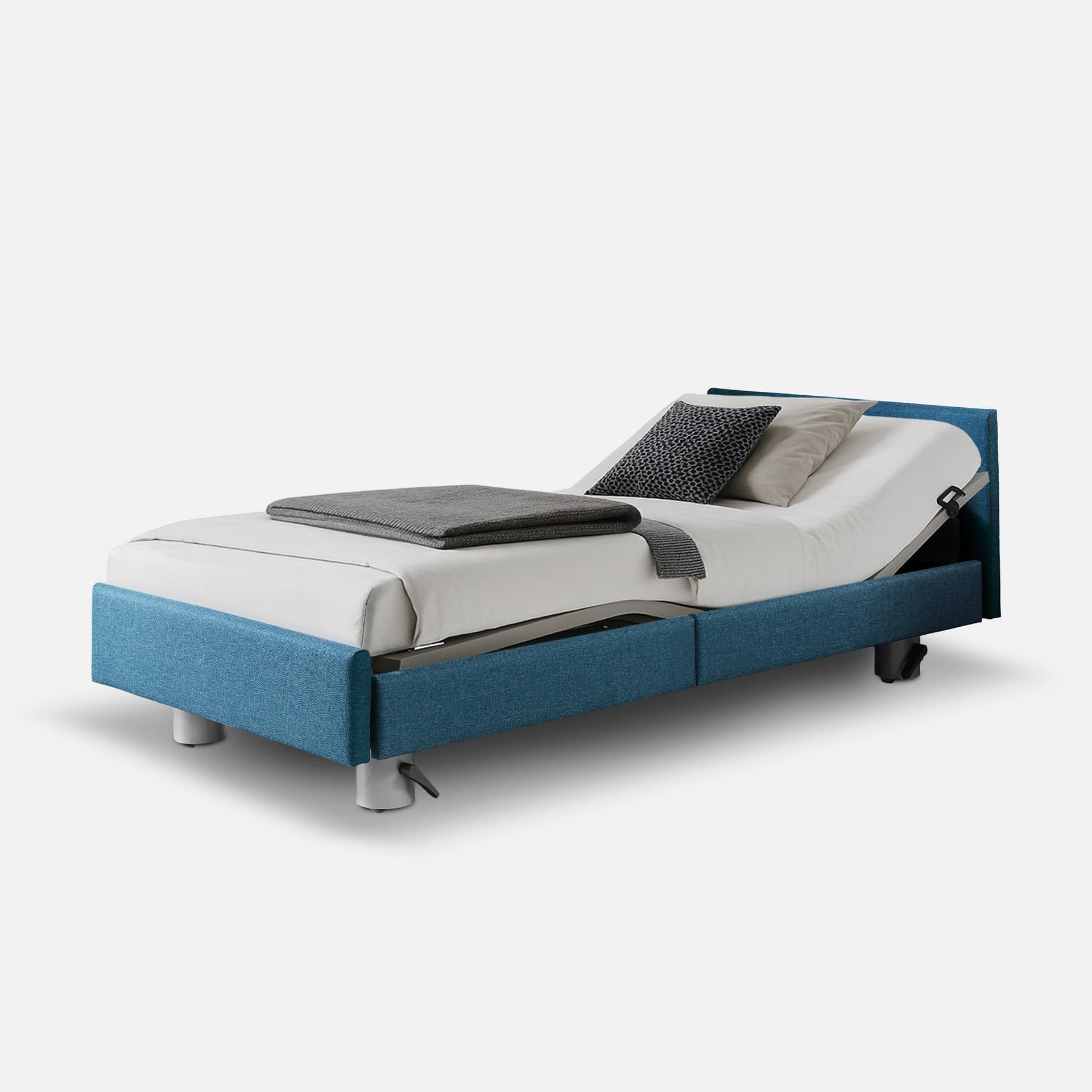 Lit Leonard Simple Motorise par Zelder en largeur 90cm et longueur 200cm coloris blanc