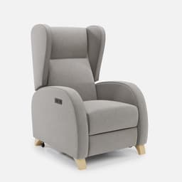 Fauteuil Relax 2 Moteur Pablo par Zelder en noyer clair et simili coloris taupe