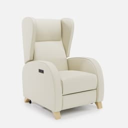 Fauteuil Relax 2 Moteur Pablo par Zelder en noyer clair et tissu coloris ocre