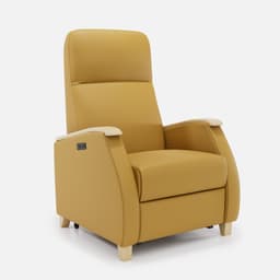 Fauteuil Milo Xl Releveur 1 Moteur par Zelder en noyer clair et simili coloris chocolat
