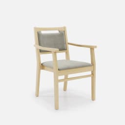 Chaise Accoudoirs Liza par Zelder en noyer et tissu coloris bleu canard
