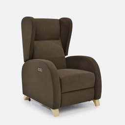 Fauteuil Releveur 1 Moteur Pablo par Zelder en hêtre naturel et simili coloris gris perle