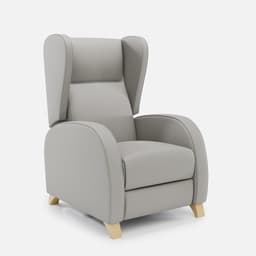 Fauteuil Relax Manuel Pablo par Zelder en noyer clair et simili coloris taupe