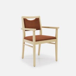 Chaise Accoudoirs Mila par Zelder en hêtre naturel et simili coloris gris perle
