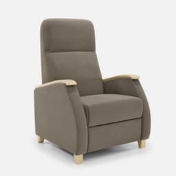 Fauteuil Milo Small Relax Manuel par Zelder en noyer clair et simili coloris chocolat